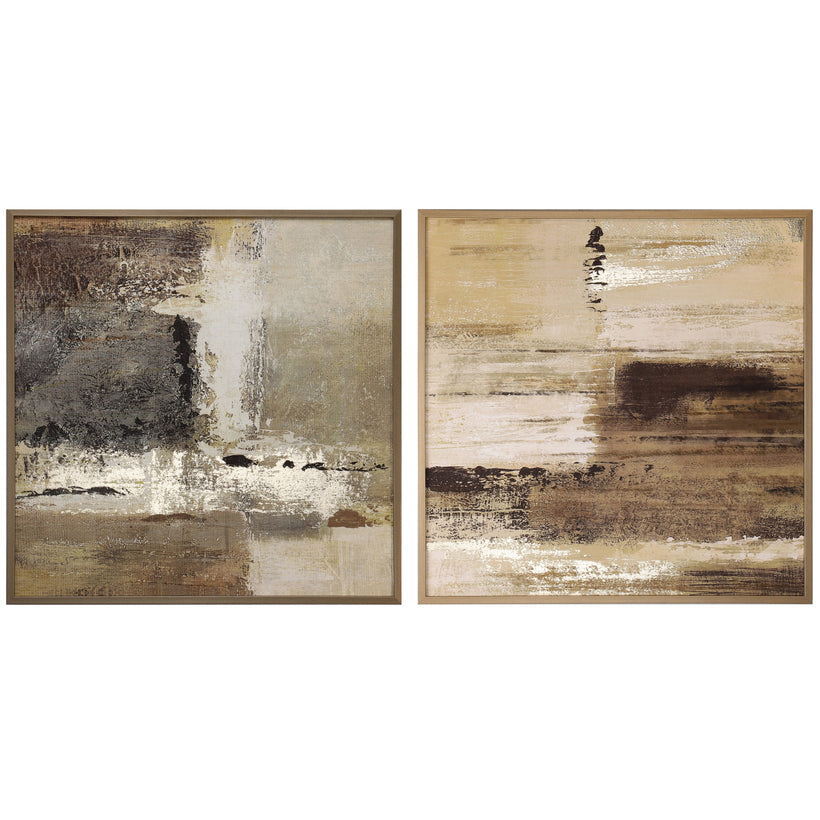 Bizzotto Gallery Πίνακες Σε Καμβά Καφέ/Μπεζ Σετ 2 Τμχ 60x2,5x60 Εκ. Κωδικός: 0241129