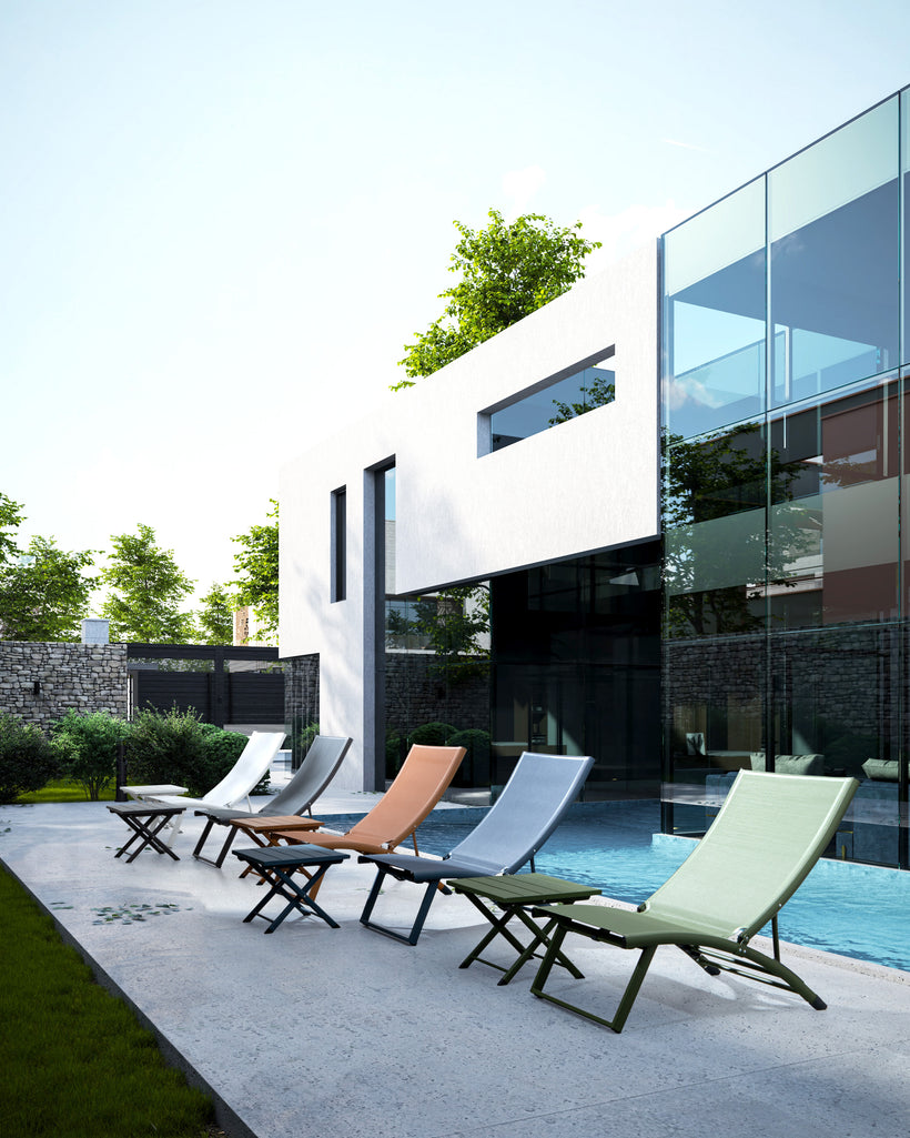 Βοηθητικό Τραπέζι για Μικρούς Εξωτερικούς Χώρους Αλουμινίου Πτυσσόμενο Taylor Μπλε 44x43x36εκ. 0663292