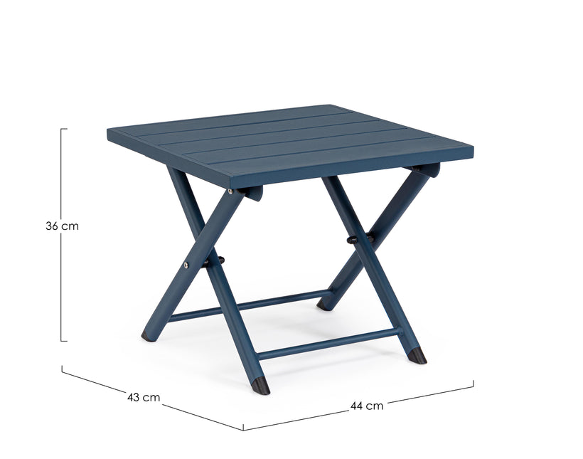Βοηθητικό Τραπέζι για Μικρούς Εξωτερικούς Χώρους Αλουμινίου Πτυσσόμενο Taylor Μπλε 44x43x36εκ. 0663292