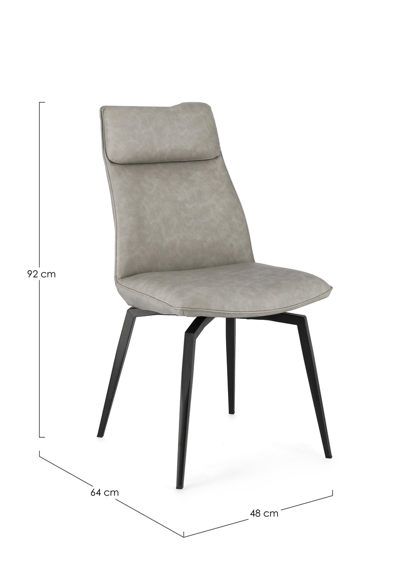 Bizzotto Lawrence Καρέκλα Pu Γκρι Καφέ 48x64x92 Κωδικός: 0731248