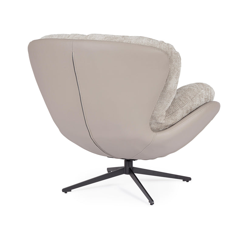 Bizzotto Adinda Πολυθρόνα Περιστρεφόμενη Υφασμάτινη/PU Γκρι 100x101x94 Κωδικός: 0732240