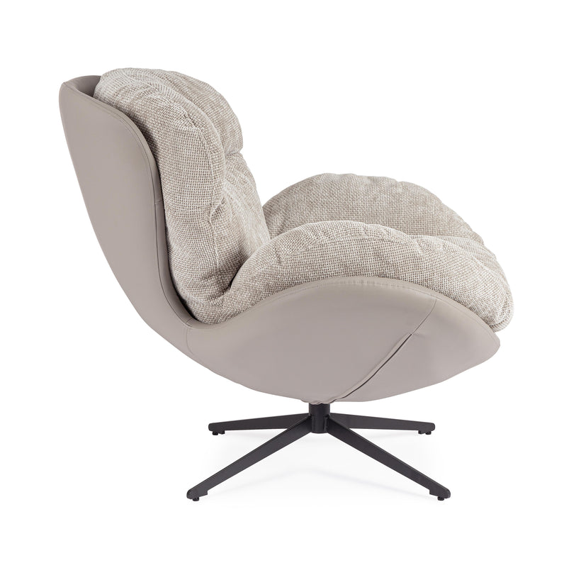 Bizzotto Adinda Πολυθρόνα Περιστρεφόμενη Υφασμάτινη/PU Γκρι 100x101x94 Κωδικός: 0732240