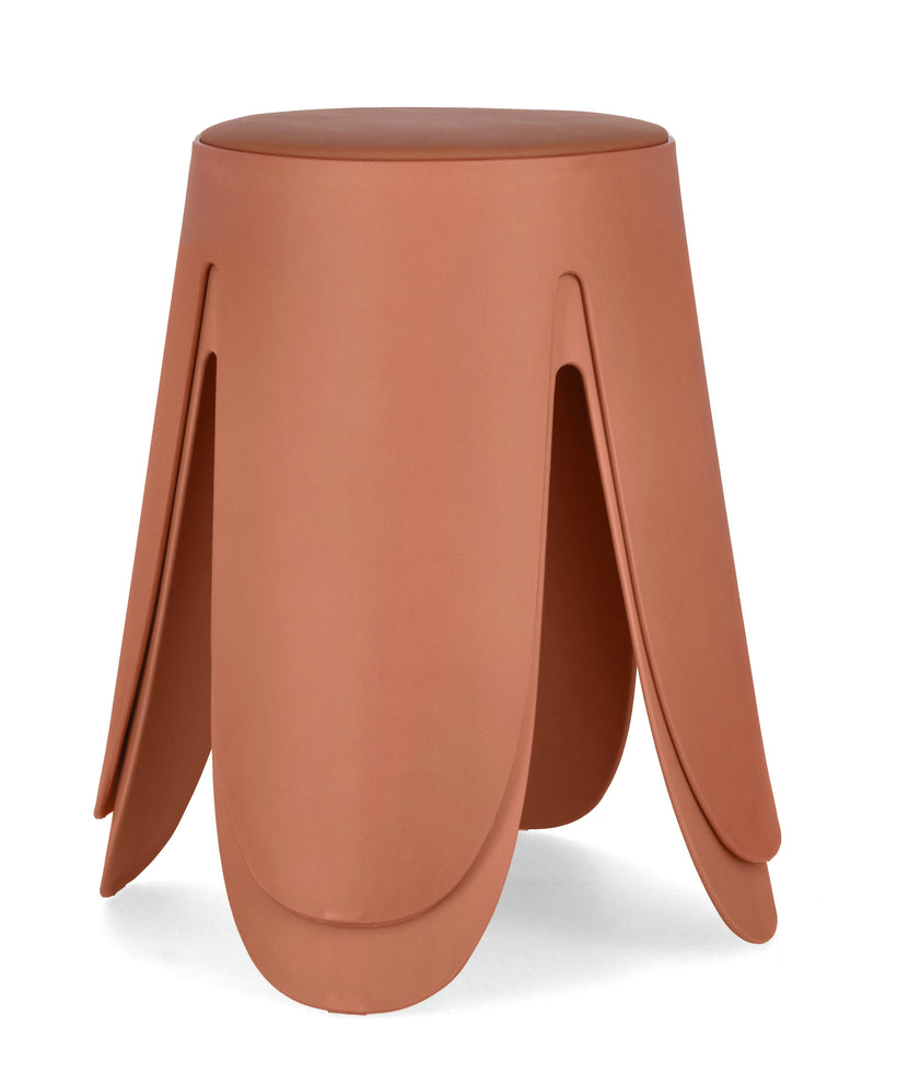 Σκαμπό Σαλονιού από Πολυπροπυλένιο Imogen Terracotta 37x37x47εκ. 0734380