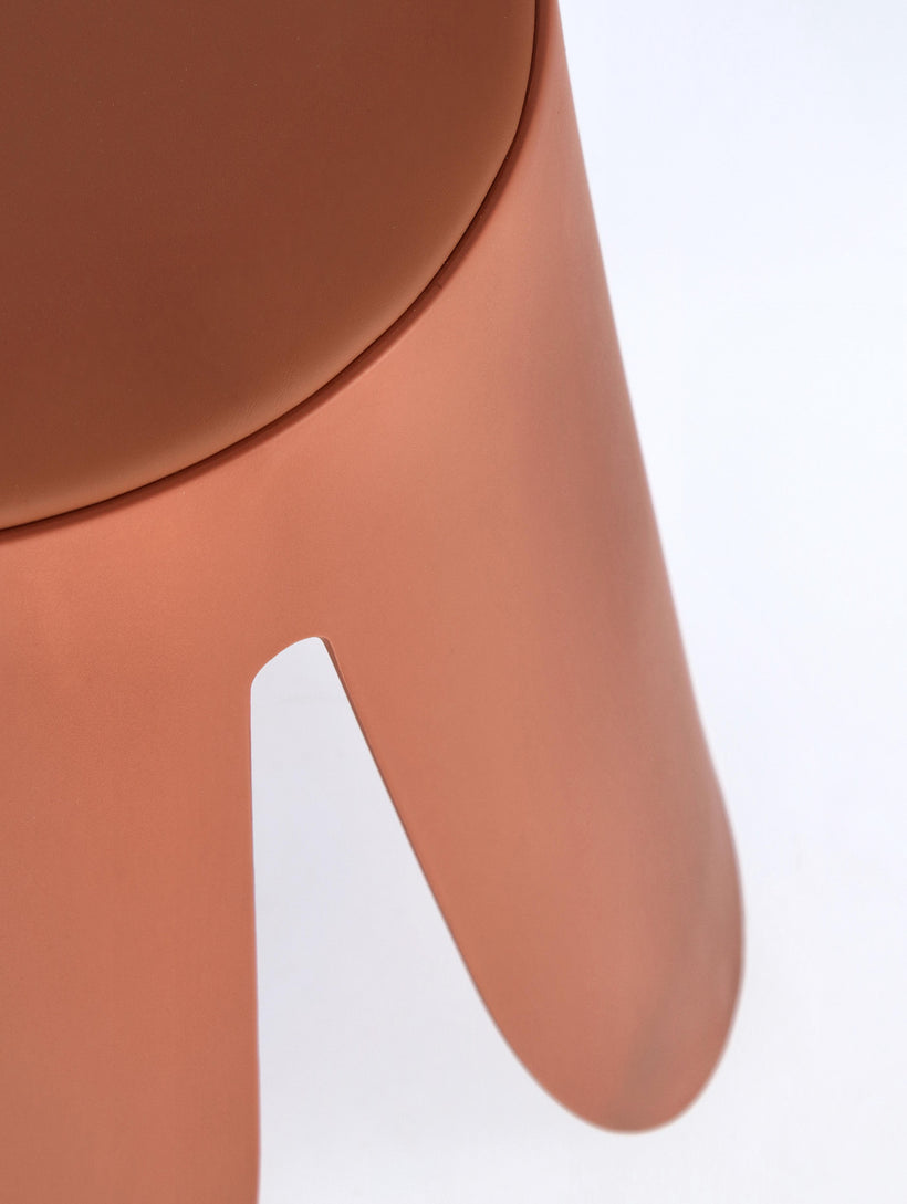 Σκαμπό Σαλονιού από Πολυπροπυλένιο Imogen Terracotta 37x37x47εκ. 0734380