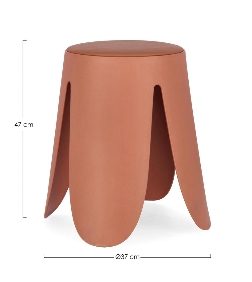 Σκαμπό Σαλονιού από Πολυπροπυλένιο Imogen Terracotta 37x37x47εκ. 0734380