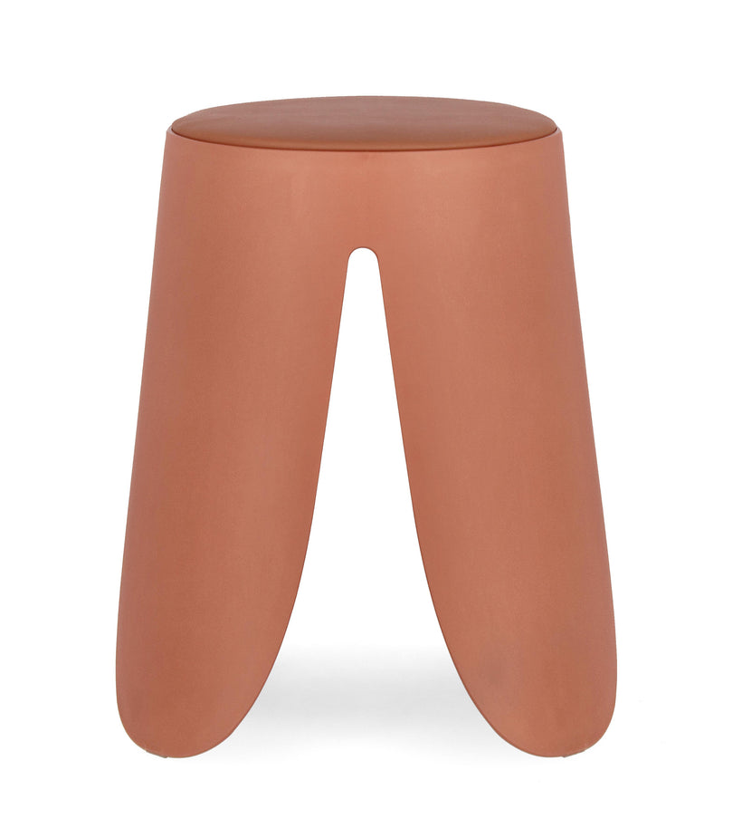 Σκαμπό Σαλονιού από Πολυπροπυλένιο Imogen Terracotta 37x37x47εκ. 0734380