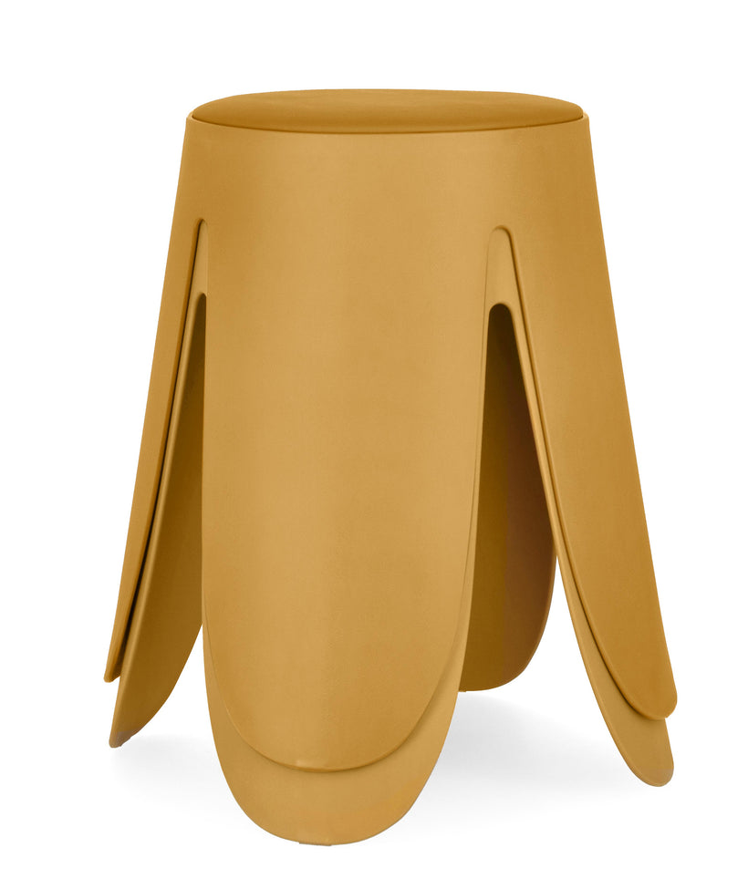 Σκαμπό Σαλονιού από Πολυπροπυλένιο Imogen Mustard 37x37x47εκ. 0734381