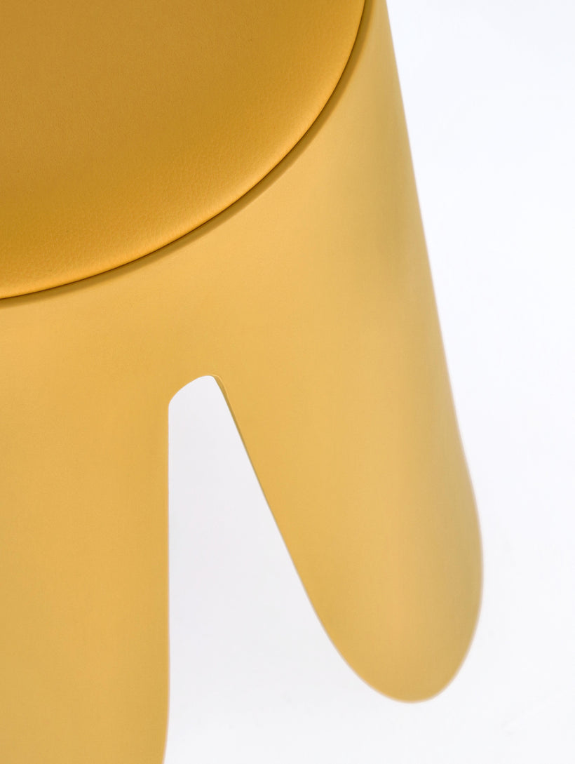 Σκαμπό Σαλονιού από Πολυπροπυλένιο Imogen Mustard 37x37x47εκ. 0734381