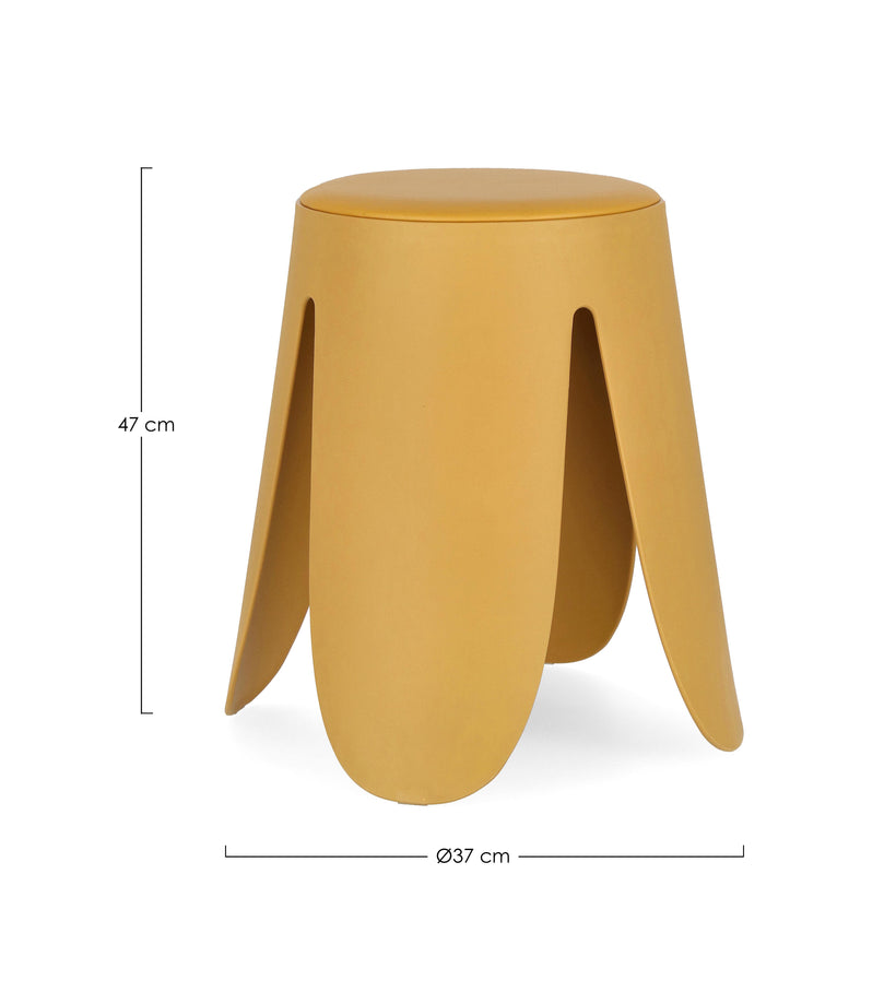 Σκαμπό Σαλονιού από Πολυπροπυλένιο Imogen Mustard 37x37x47εκ. 0734381