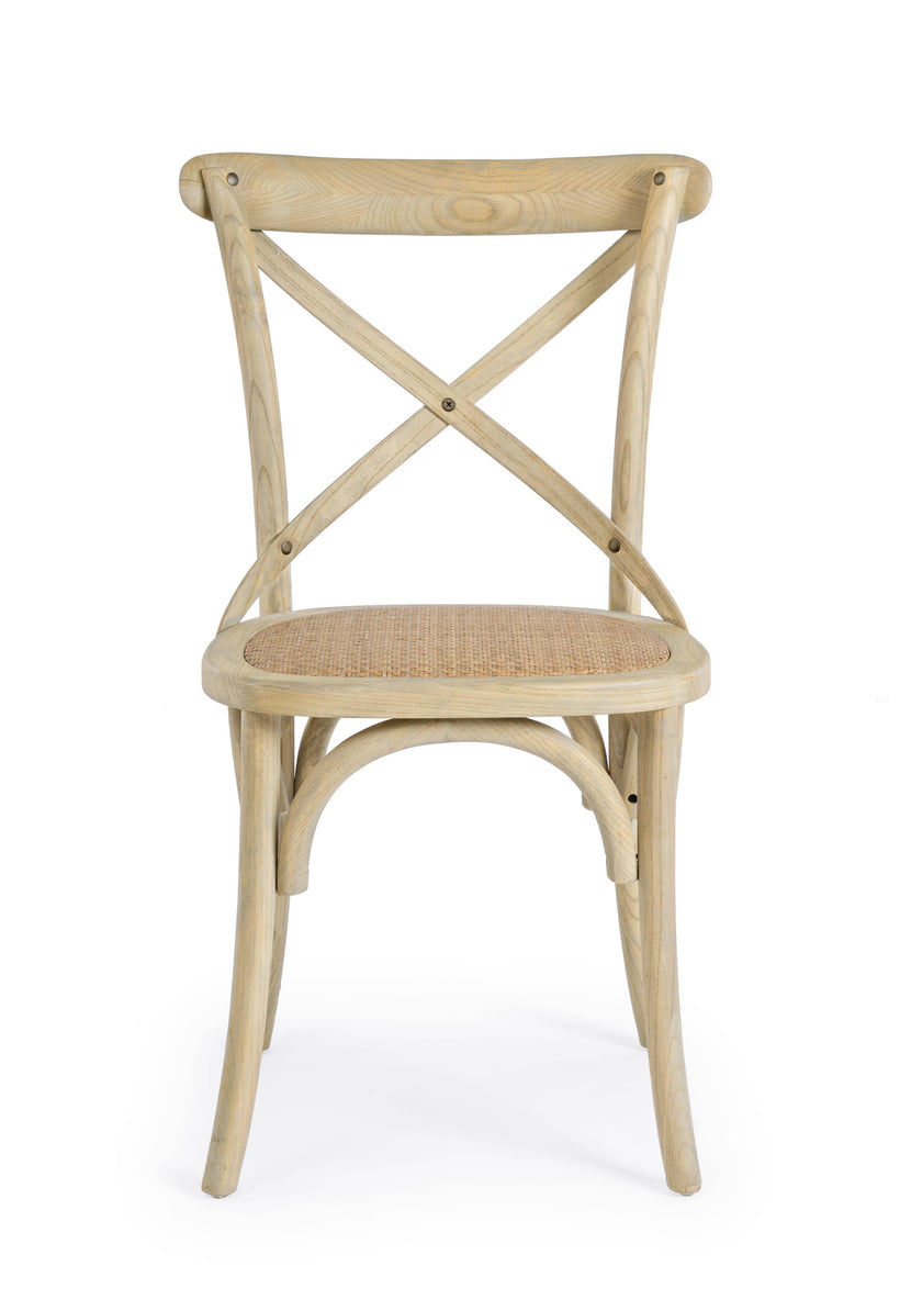 Bizzotto Cross Καρέκλα Ξύλινη/Ρατάν Μπεζ 46x42x87 Κωδικός: 0743221