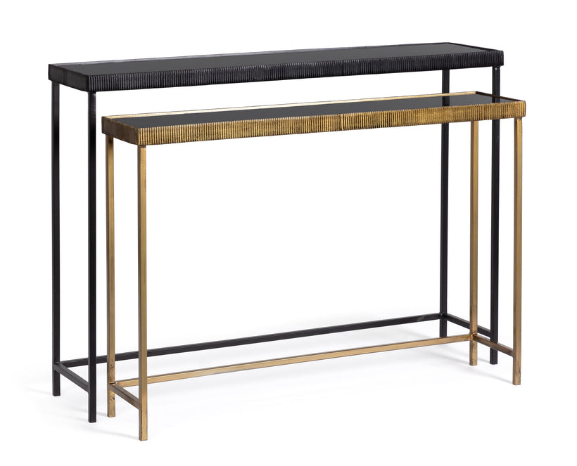 Bizzotto Yamir Κονσόλες Μεταλλικές Χρυσή/Μαύρη Σετ 2 Τμχ 107x26x79 Κωδικός: 0746845