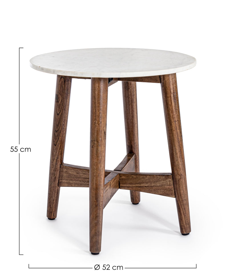 Bizzotto Albany Βοηθητικό Τραπέζι Μαρμάρινο/Ξύλινο Ø52x55 Κωδικός: 0746874