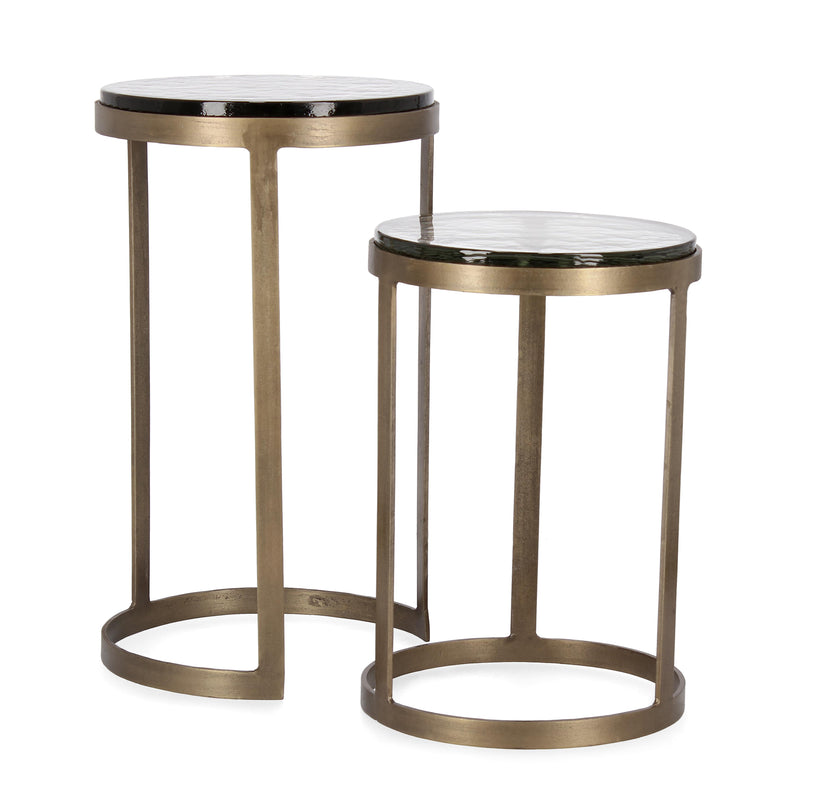 0746984 Bizzotto Zayla Βοηθητικά Τραπέζια Μεταλλικά Μπρονζέ Σετ 2 Τμχ Ø32x52 Εκ.