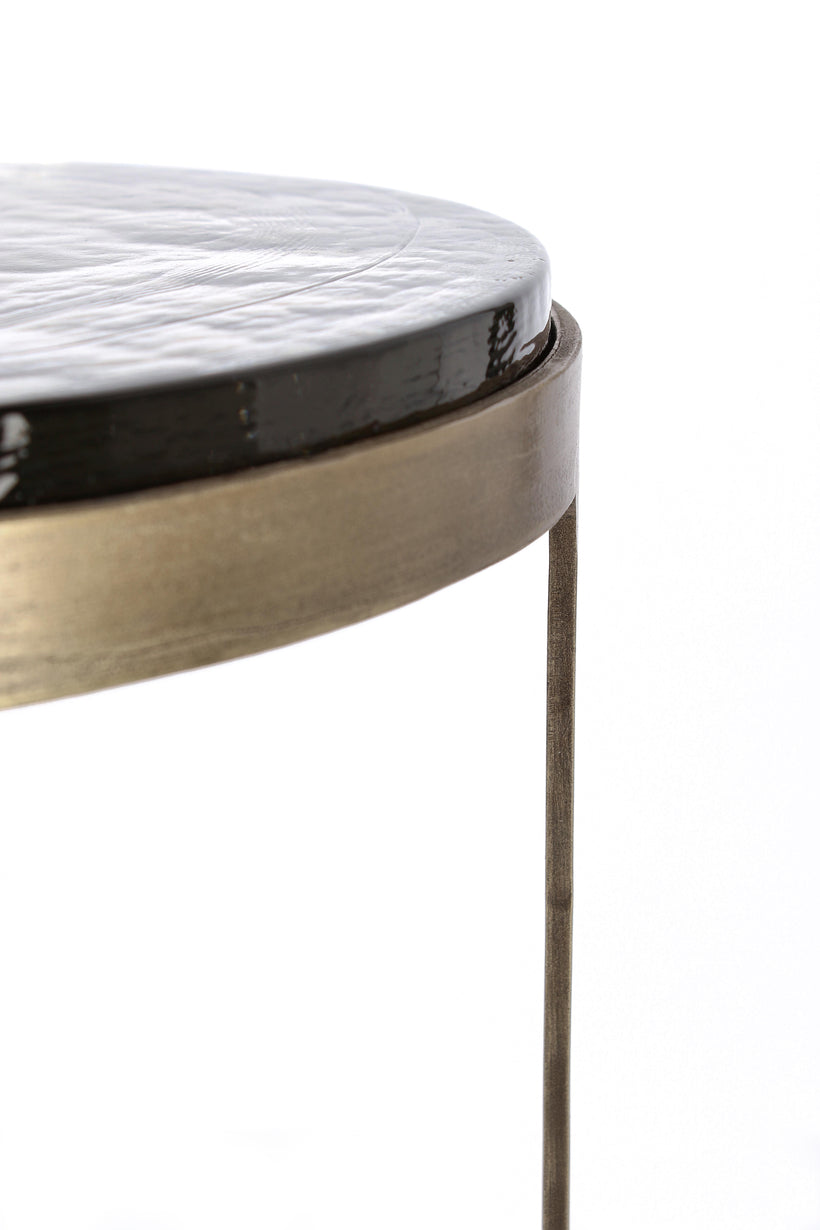 0746984 Bizzotto Zayla Βοηθητικά Τραπέζια Μεταλλικά Μπρονζέ Σετ 2 Τμχ Ø32x52 Εκ.