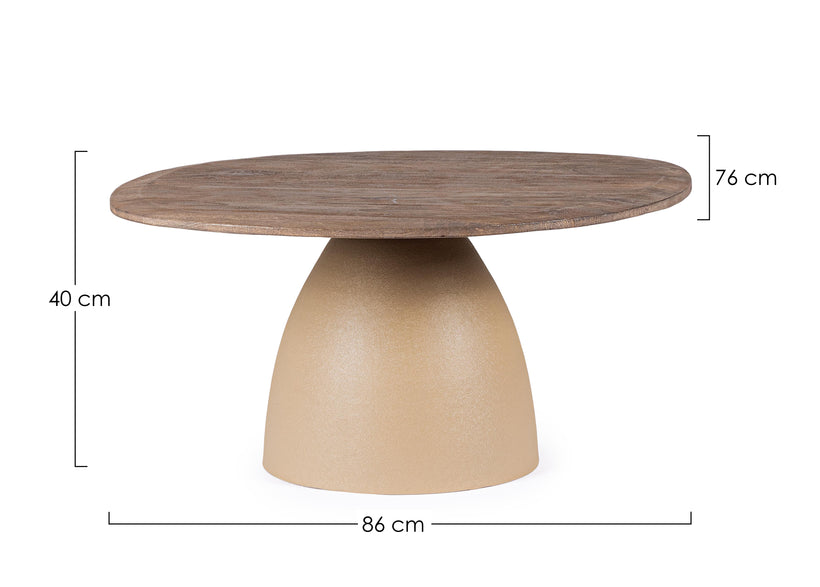 Bizzotto Stanley Τραπέζι Σαλονιού Ξύλινο Mango Μπεζ/Καφέ 86x76x40 Κωδικός: 0747090