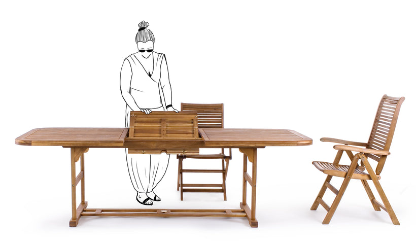 Bizzotto Noemi Ξύλινο Τραπέζι Κήπου Επεκτεινόμενο 180εκ+60 εκ. x 100εκ 0805133