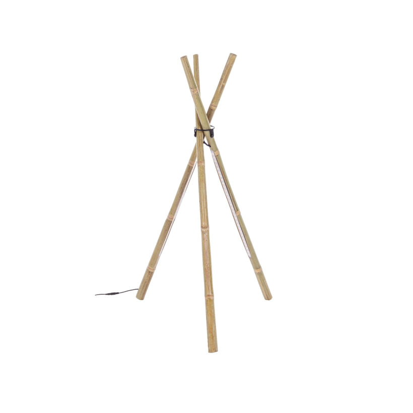 Bizzotto Bamboo Led Tripod Μοντέρνο LED Φωτιστικό Δαπέδου Υ109xΜ51εκ. σε Καφέ Χρώμα Κωδικός: 0826430