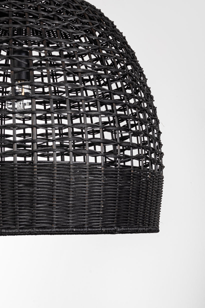 Bizzotto Siwa Φωτιστικό Οροφής Ρατάν Μαύρο Ø53x48,5 Κωδικός: 0828017