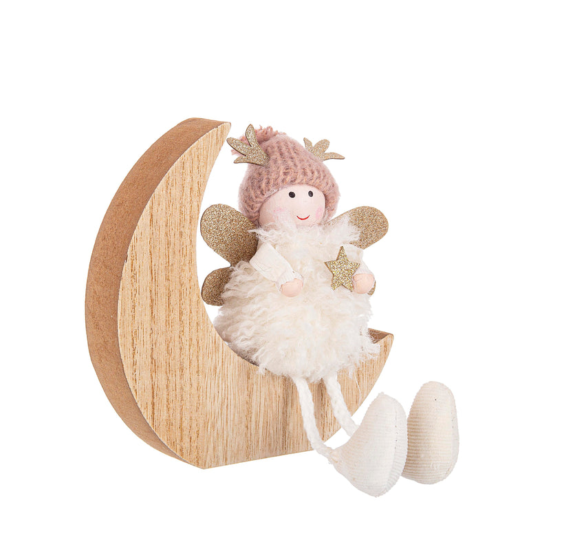 Bizzotto Χριστουγεννιάτικο Διακοσμητικό Άγγελος Λευκό Ξύλινο 0938339