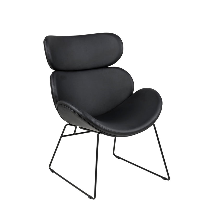 Πολυθρόνα 104462 Μαύρη Δερμάτινη 69x79x91cm