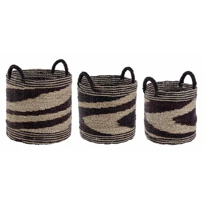 Bizzotto Καλάθια Αποθήκευσης Achal Καφέ-Μπεζ Σετ 3 Τεμάχια 0380295