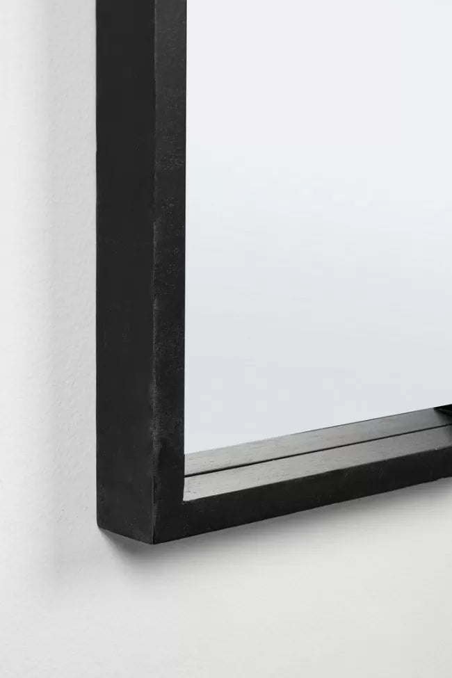 Καθρέφτης Τοίχου Tiziano Μασίφ Ξύλο Μαύρος 32x5x122 εκ. 0242762