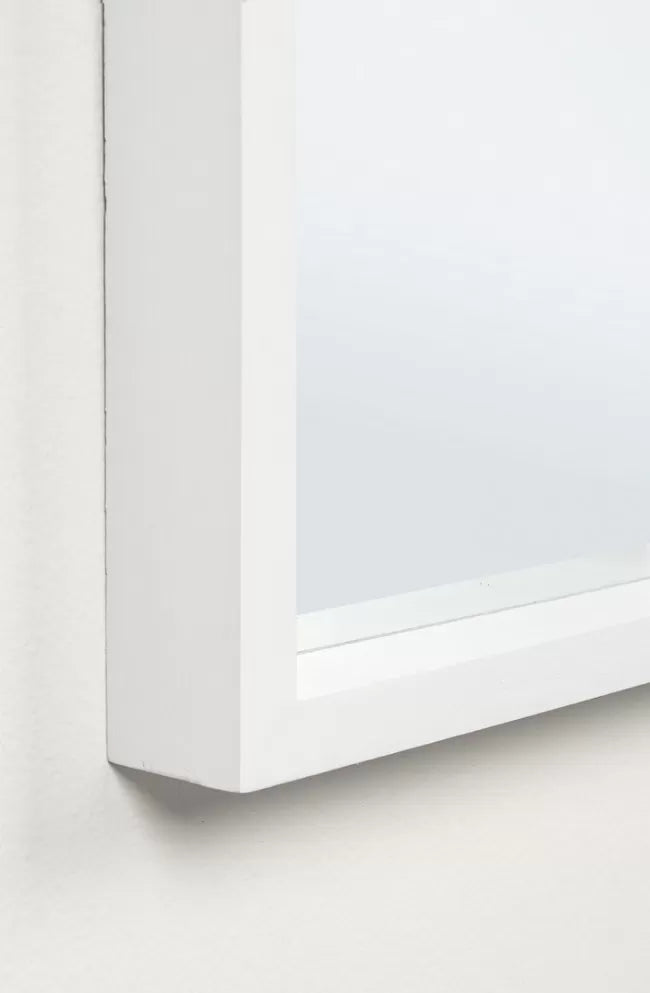 Καθρέφτης Τοίχου Tiziano Μασίφ Ξύλο Λευκός 32x5x122 εκ. 0242773