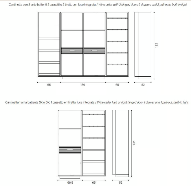 Denina Nais Έπιπλο Κάβα Bacco 66.5x192x52 109942/109935