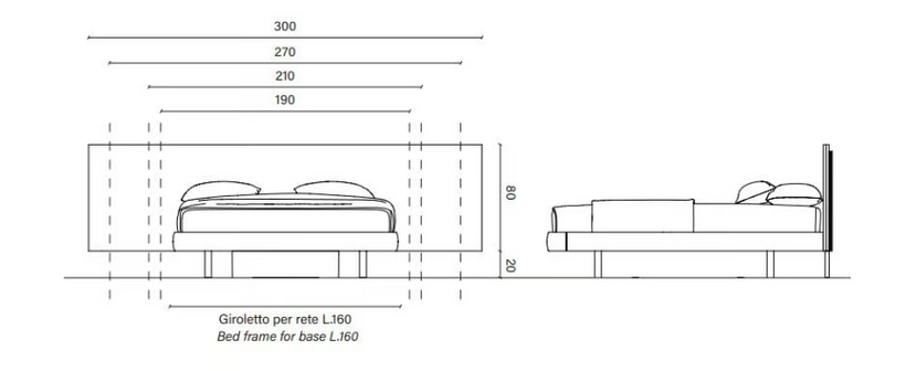 Devina Nais Κρεβάτι Zen Με Κρυφό Φωτισμό και Πόδια Elegance 270x100h 109931