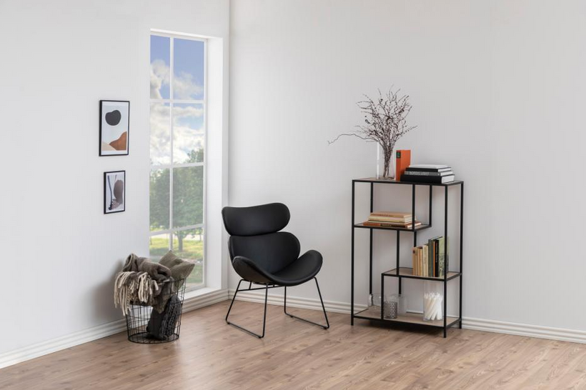 Πολυθρόνα 104462 Μαύρη Δερμάτινη 69x79x91cm