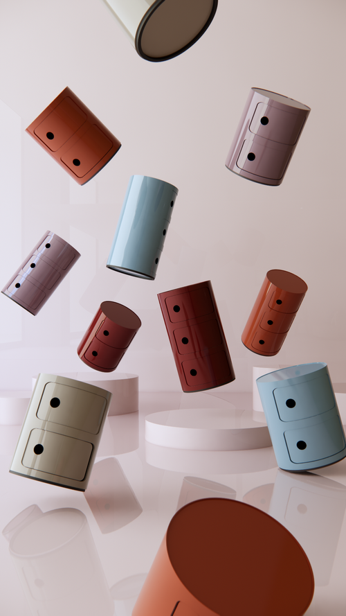 Kartell Componibili 3 Συρτάρια 4967 New colors 32x58.5