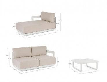 Cod. 0663764 MARIEL VAPOR LOUNGE SOFA SET W-CUSH YK15