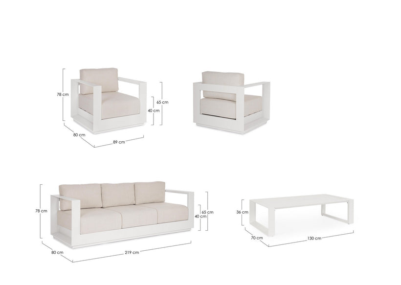 Cod. 0663765 MOSES VAPOR SOFA SET4 W-CUSH YK15