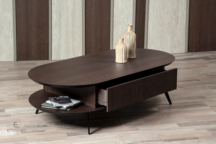 ETERNO ΤΡΑΠΕΖΙ ΣΑΛΟΝΙΟΥ SMOOTH ΞΥΛΟ ΔΡΥΣ ΜΕ ΛΑΚΑ