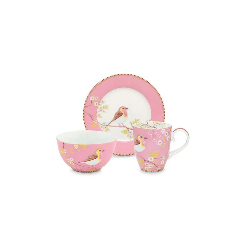 Σετ  Πρωινού Πορσελάνης Pip Studio Early Bird Pink