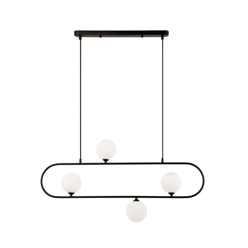 Viokef Μοντέρνο Κρεμαστό Φωτιστικό Πολύφωτο Ράγα για 4 Λαμπτήρες G9 σε Μαύρο Χρώμα 4229800