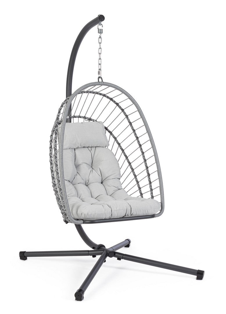 Bizzotto Errol Κρεμαστή Πολυθρόνα Εξωτερικού Χώρου Γκρι/μαύρη 0790605 125x103x194