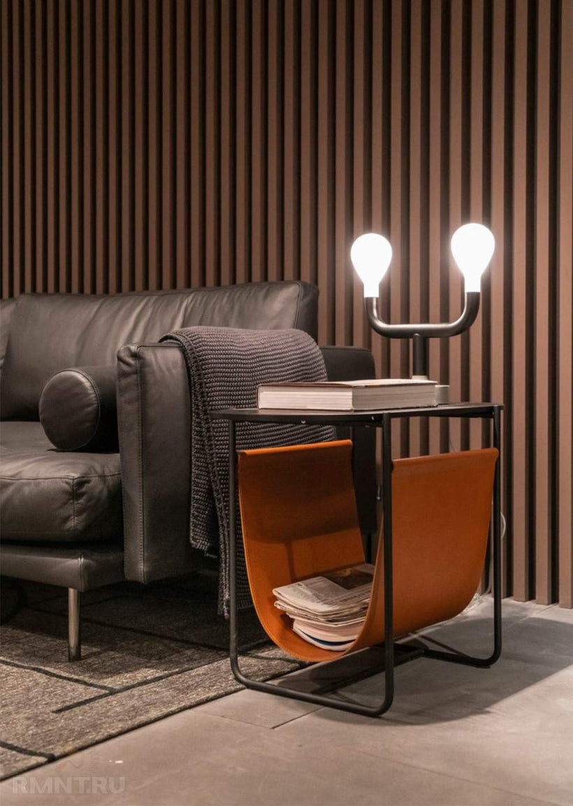 Calligaris Magazine Βοηθητικό Τραπεζάκι 52x36x73 Mαύρο/Cognac