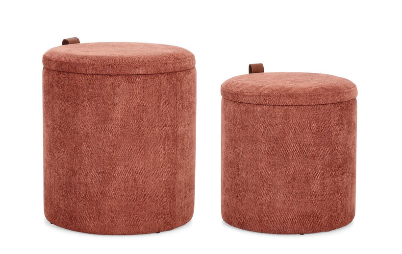 Cod. 0721741 KATIA GINGER POUF W-STORAGE SET2