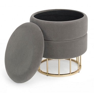 Cod. 0720388 PAVLINA DARK GREY STORAGE STOOL