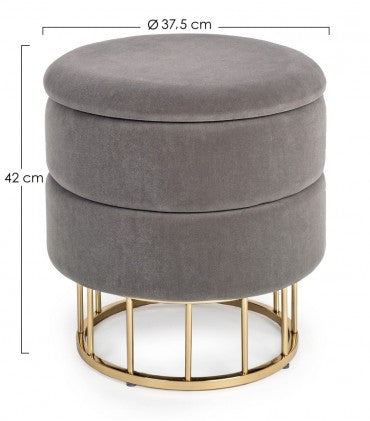 Cod. 0720388 PAVLINA DARK GREY STORAGE STOOL
