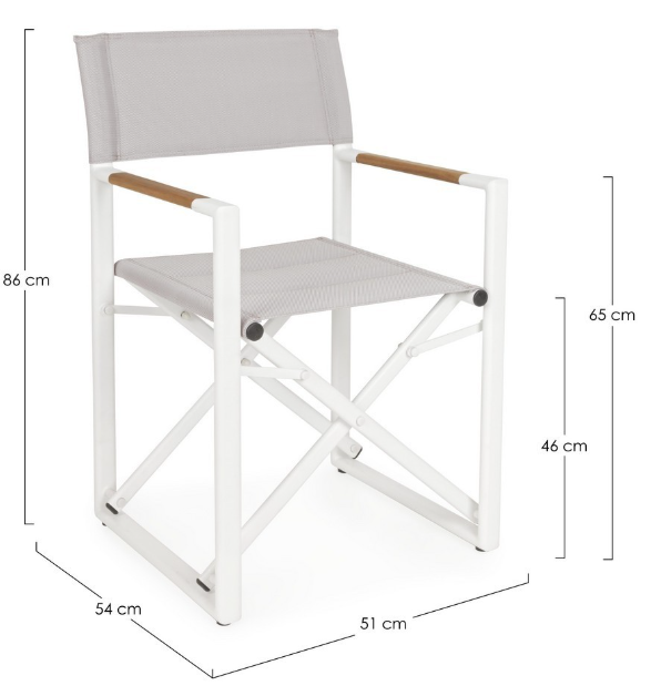 Bizzotto Lagun Καρέκλα Σκηνοθέτη Αλουμινίου Λευκή 51x54x86 Κωδικός: 0662453