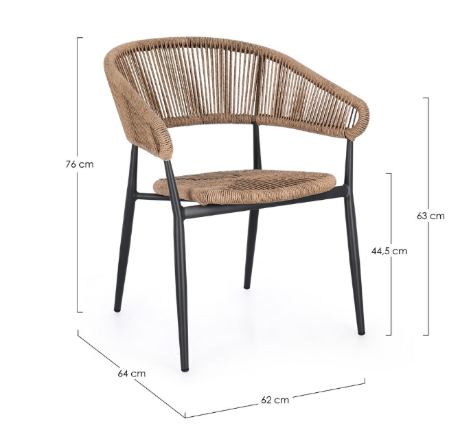 ALGAIDA CHARCOAL/NAT CHAIR W-ARMREST 111921