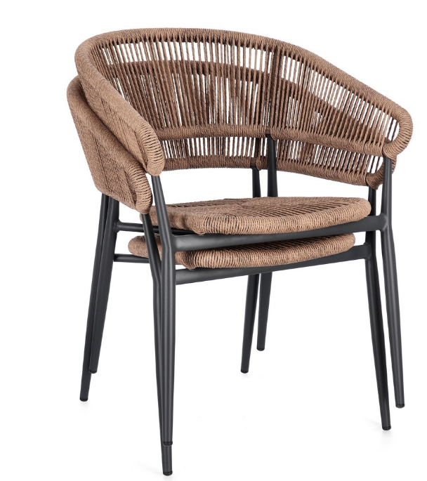 ALGAIDA CHARCOAL/NAT CHAIR W-ARMREST 111921