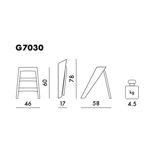 Σκάλα Upper Kartell G7030/72 Amber