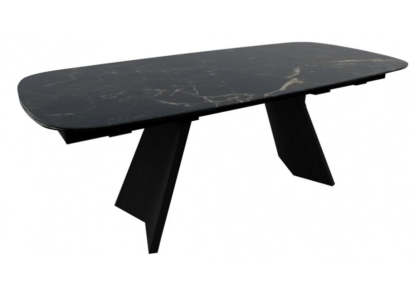 Calligaris Τραπέζι Icaro 200x100x76 Με Βάση Dark Oak Και Επιφάνεια Golden Onyx Marble