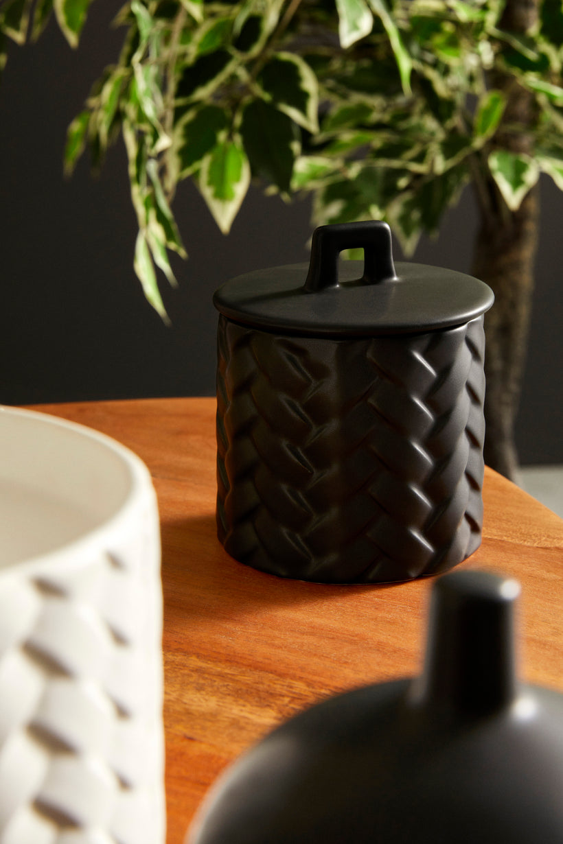 Bizzotto Κερί Twine με καπάκι Μαύρο Polyresin 9.5x9.5x11 0160236