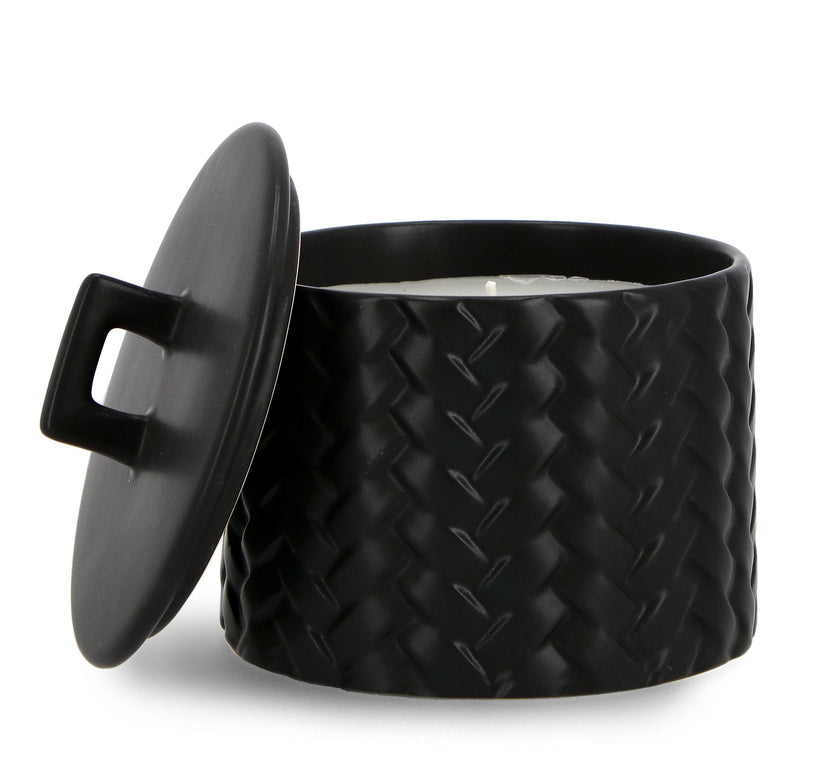 Bizzotto Κερί Twine με καπάκι Μαύρο Polyresin 14.5x14.5x16 0160237