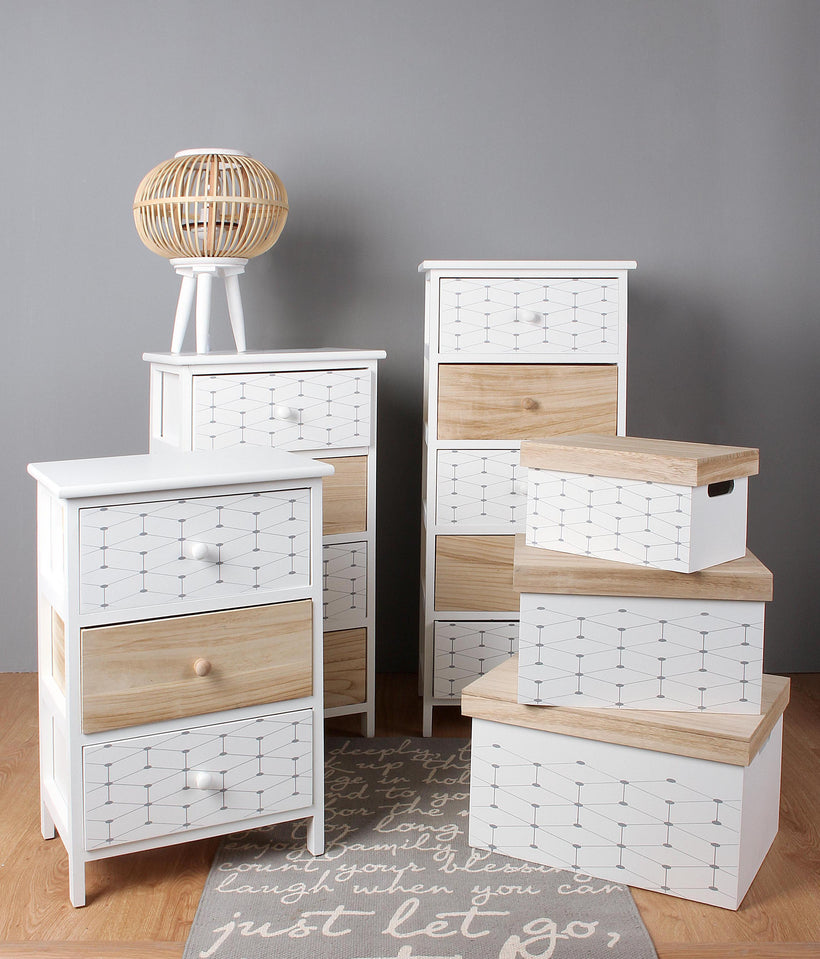 Bizzotto Alveare Συρταριέρα Ξύλινη Λευκή Με 3 Συρτάρια 29x29x40 0210484