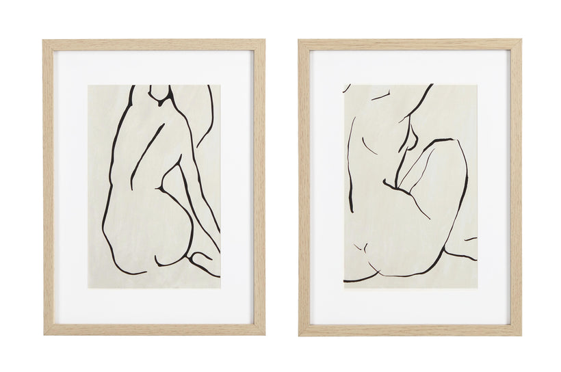 Bizzotto Σετ 2 Πίνακας Ξύλινος Μπεζ/Λευκό Refined  30x40x5 Κωδικός 0240751